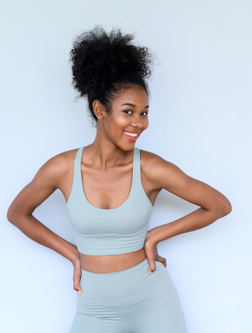 Woman in workout clothes